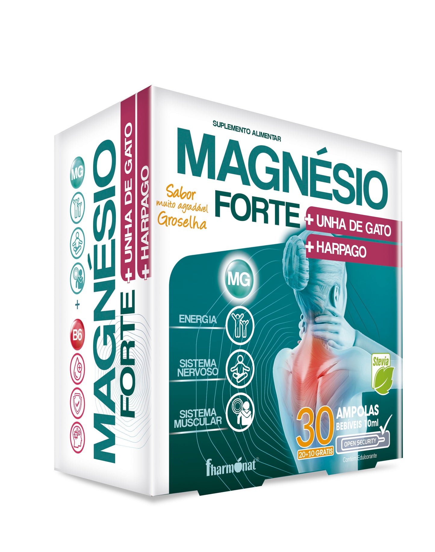 MAGNÉSIO FORTE + UNHA DE GATO + HARPAGO - 30 amp.