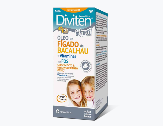 Diviten INFANTIL ÓLEO DE FÍGADO DE BACALHAU + VITAMINAS - 300 ml. - Oeste Farma