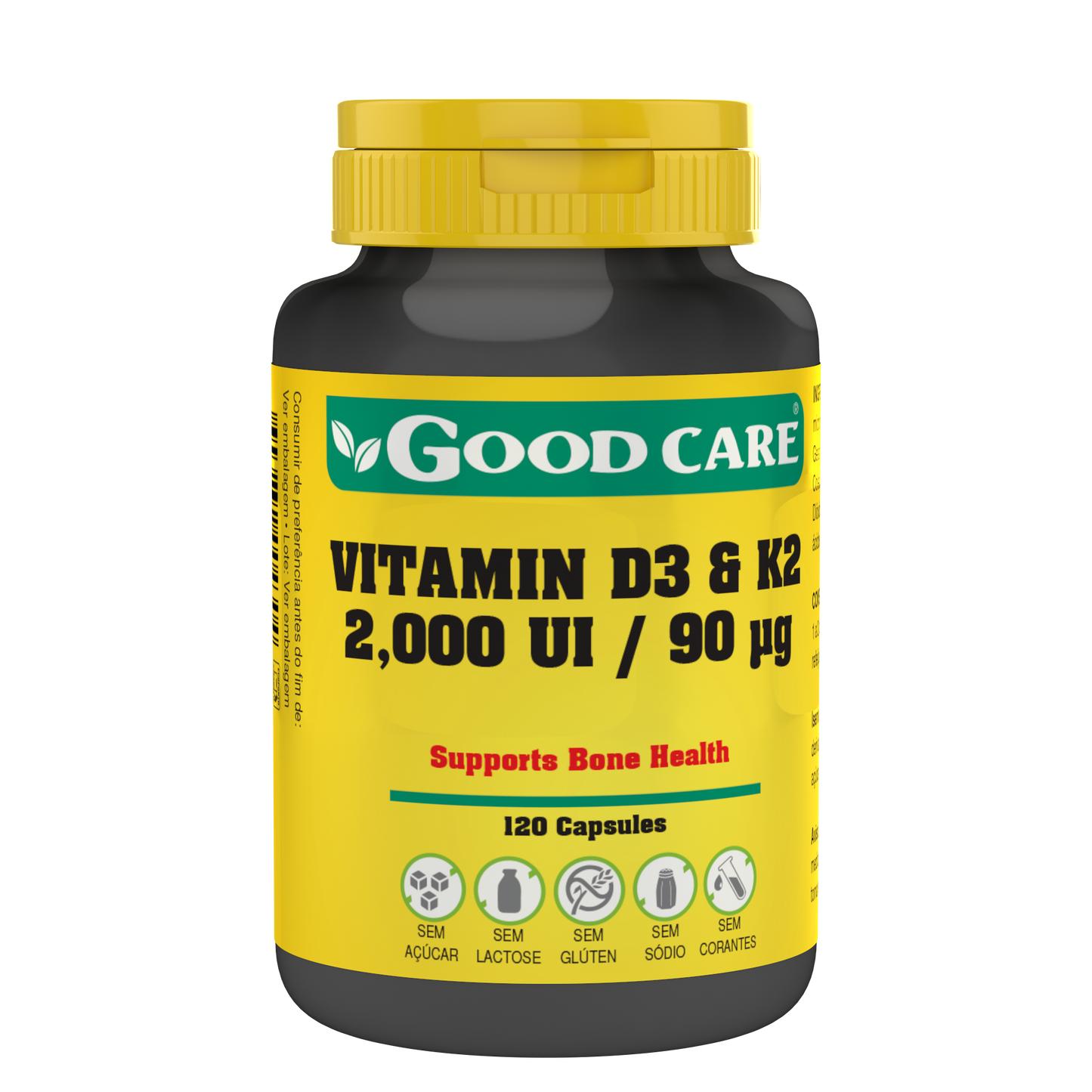 VITAMIN D3 & K2 2000 UI / 90 μg - 120 caps. - Oeste Farma