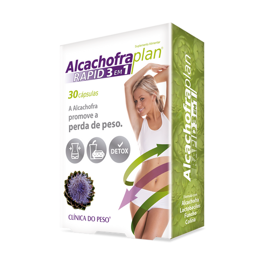 CLÍNICA DO PESO ALCACHOFRA PLAN RAPID 3 em 1 - 30 cápsulas