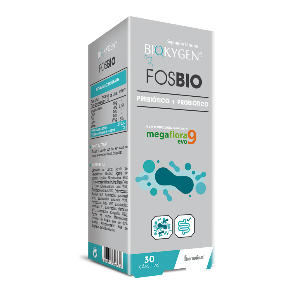 Biokygem FOSBIO - PREBIÓTICO + PROBIÓTICO - 30 cápsulas