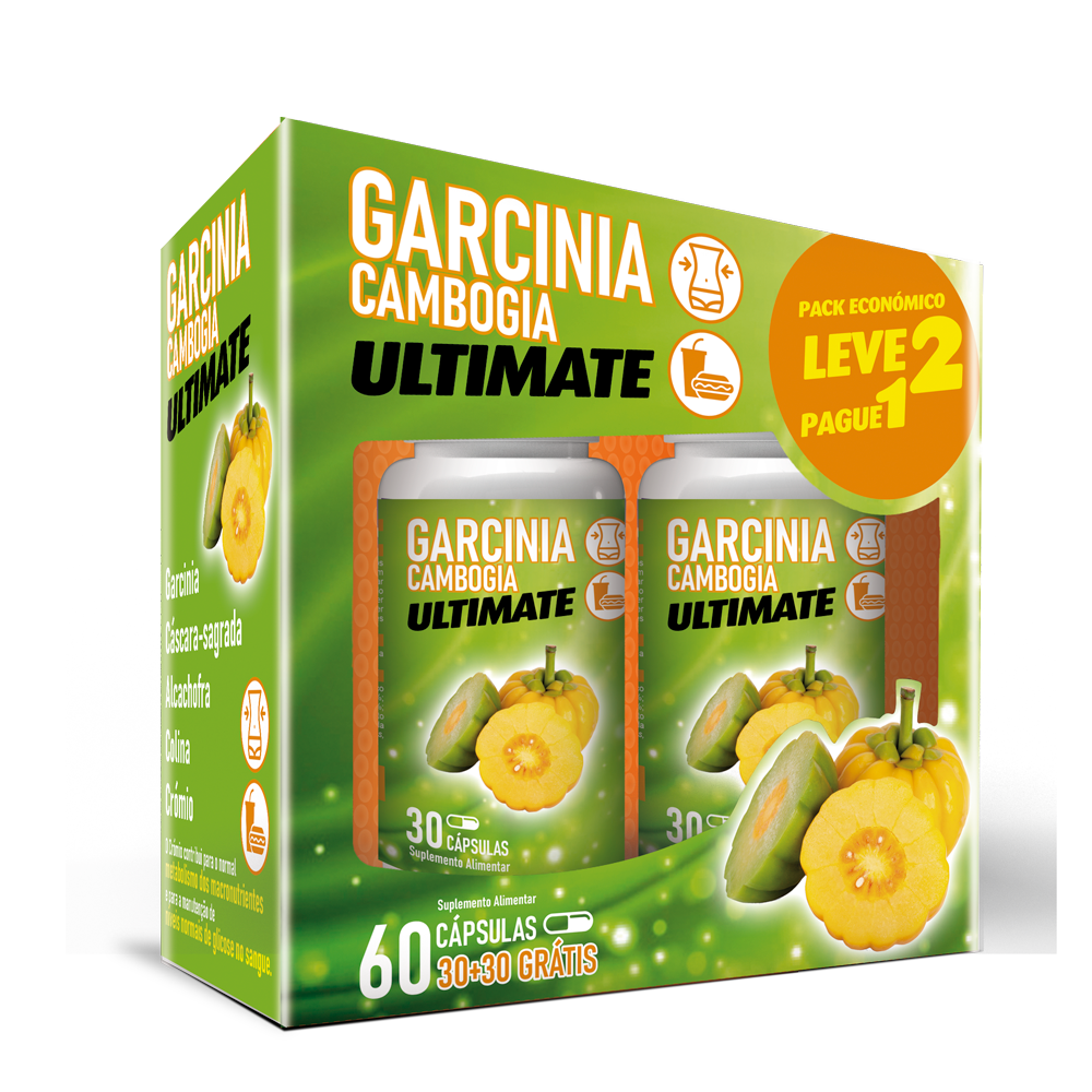 GARCINIA CAMBOGIA ULTIMATE - KIT LEVE 2 PAGUE 1 - 30 cápsulas