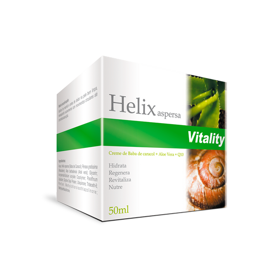 HELIX ASPERSA VITALITY BABA DE CARACOL CREME DE ROSTO BABA DE CARACOL + ALOÉ VERA + Q10 - 50 ml.